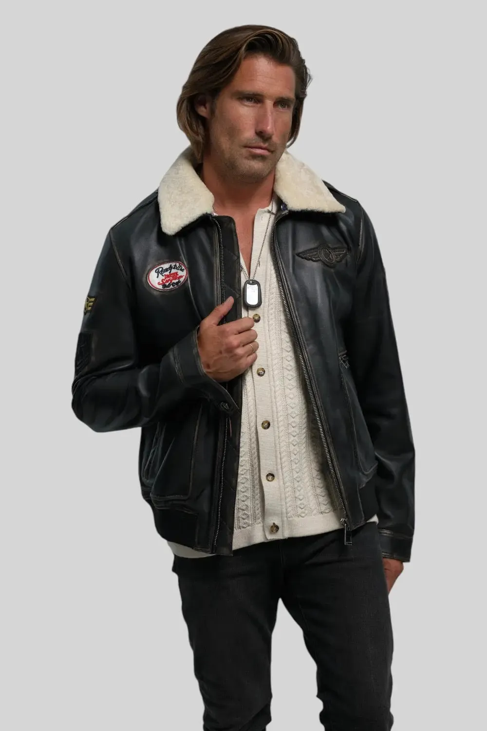 Luigi Shearling Aviator Jacket