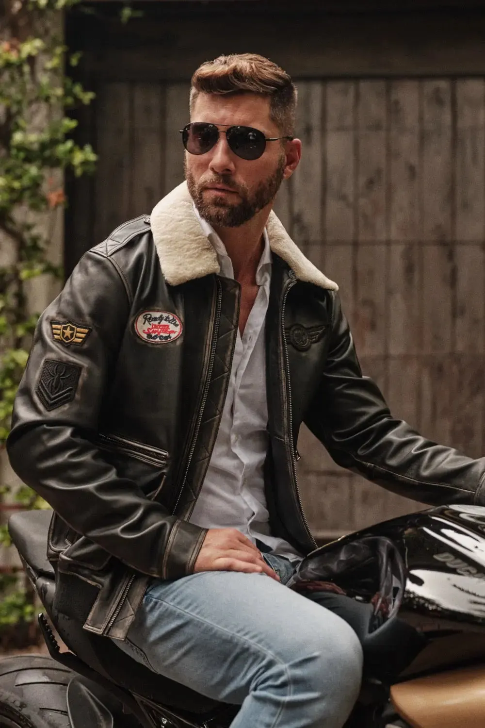 Luigi Shearling Aviator Jacket