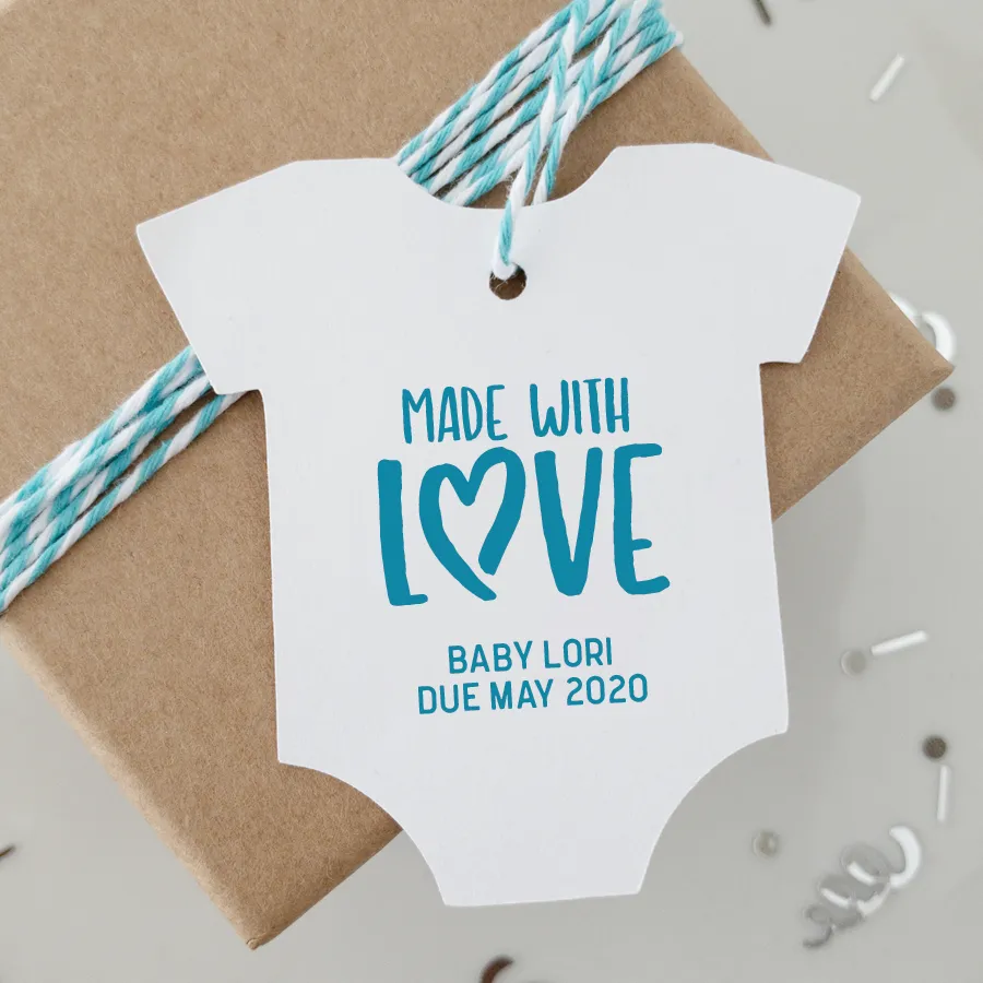 Made With Love Baby Shower Gift Tags