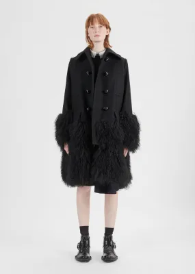 Melton Wool Shearling Coat