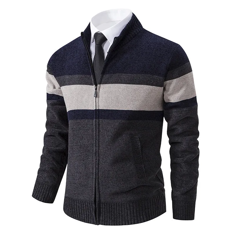 Men's Casual Stand Collar Sweater Coat - Stylish and Comfortable