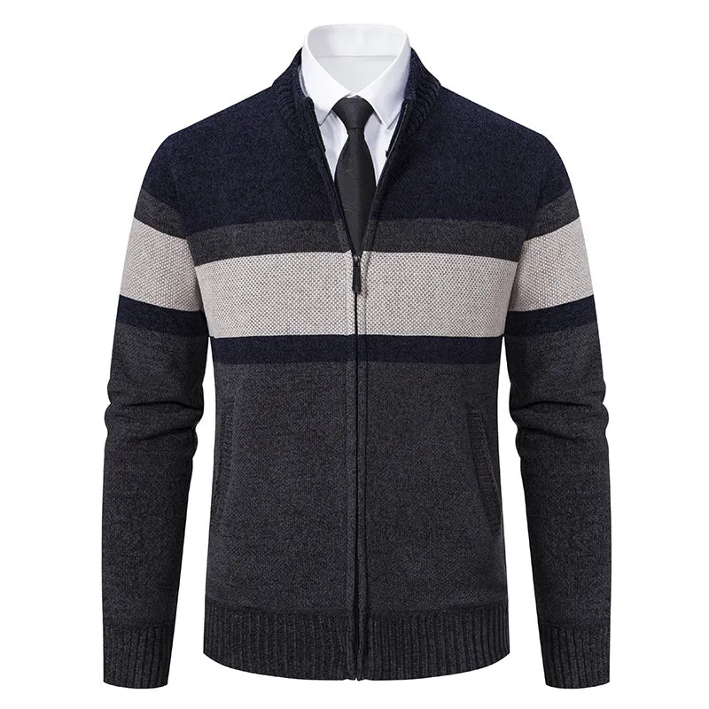 Men's Casual Stand Collar Sweater Coat - Stylish and Comfortable