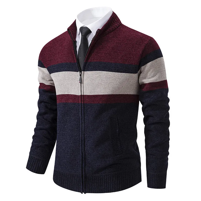 Men's Casual Stand Collar Sweater Coat - Stylish and Comfortable