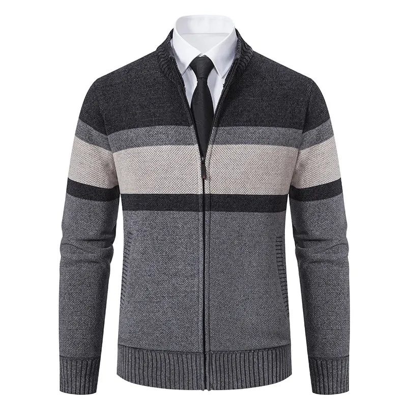 Men's Casual Stand Collar Sweater Coat - Stylish and Comfortable