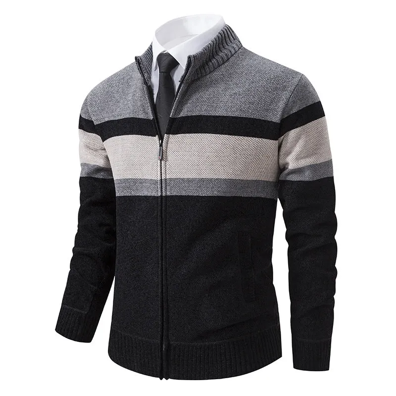 Men's Casual Stand Collar Sweater Coat - Stylish and Comfortable