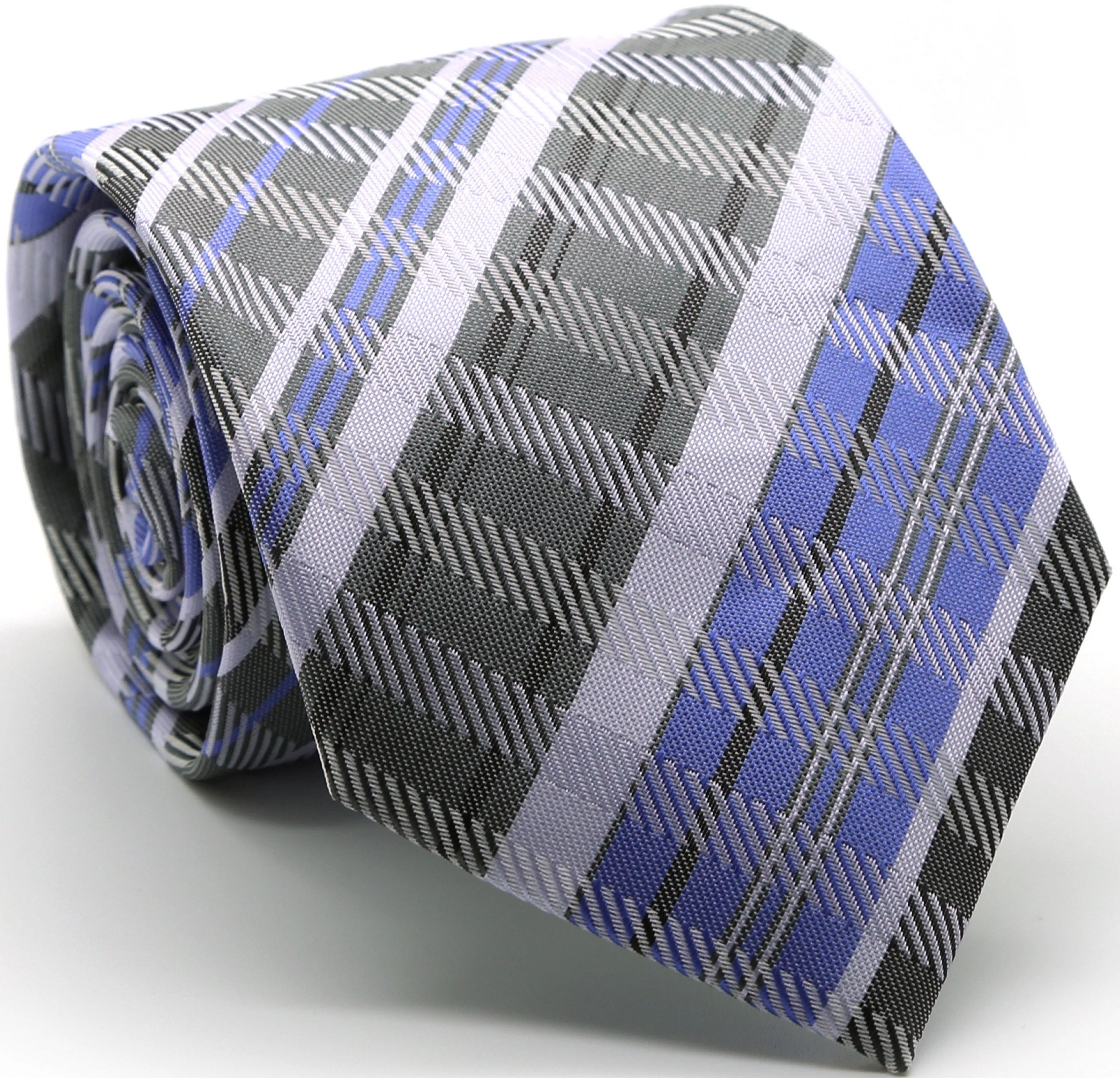 Mens Dads Classic Black Striped Pattern Business Casual Necktie & Hanky Set VO