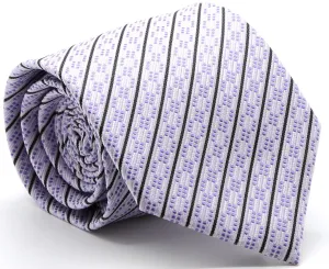 Mens Dads Classic Purple Striped Pattern Business Casual Necktie & Hanky Set C-11