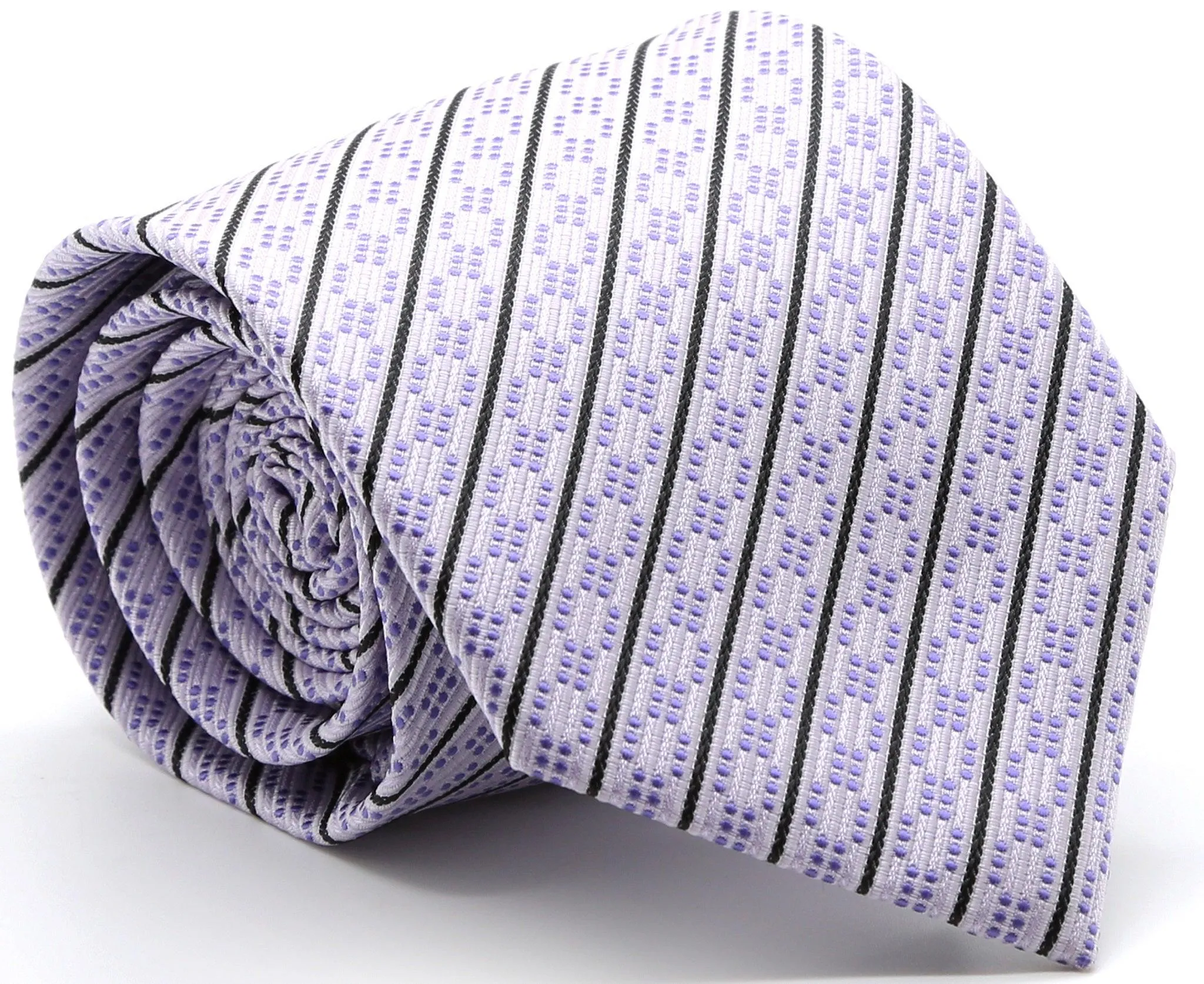 Mens Dads Classic Purple Striped Pattern Business Casual Necktie & Hanky Set C-11