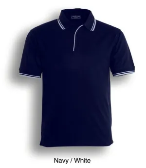 Mens Double Striped Polo - Navy/White