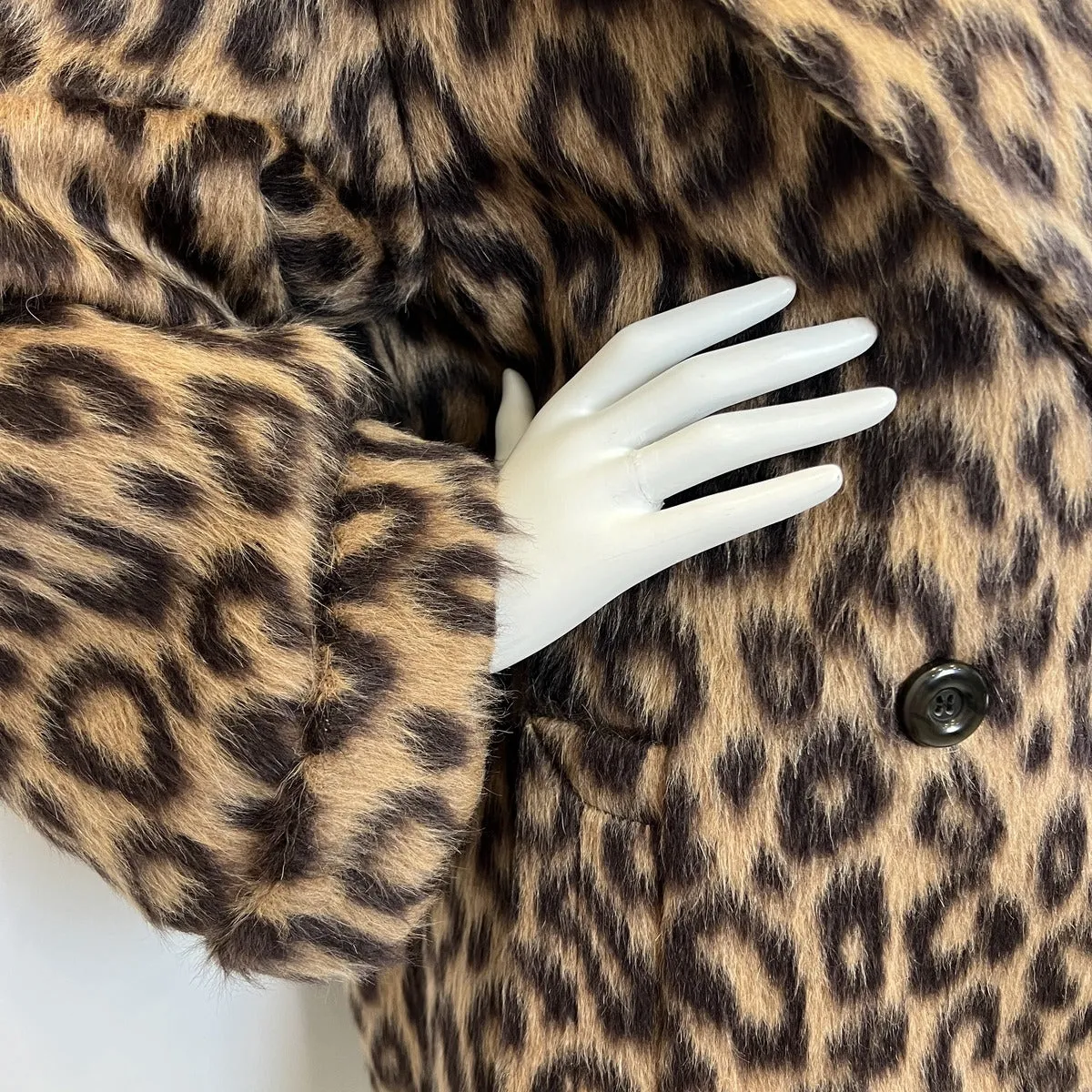 Michael Kors Leopard  Print Faux Fur Coat