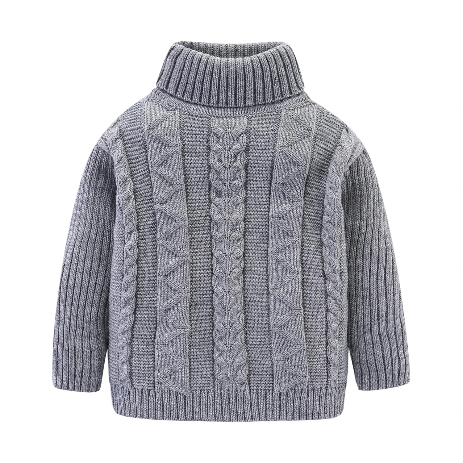 Mudkingdom Girls Boys Sweater Pullover Solid Color Autumn Winter Turtleneck Knitted Sweater for Kids Clothes Long Sleeve