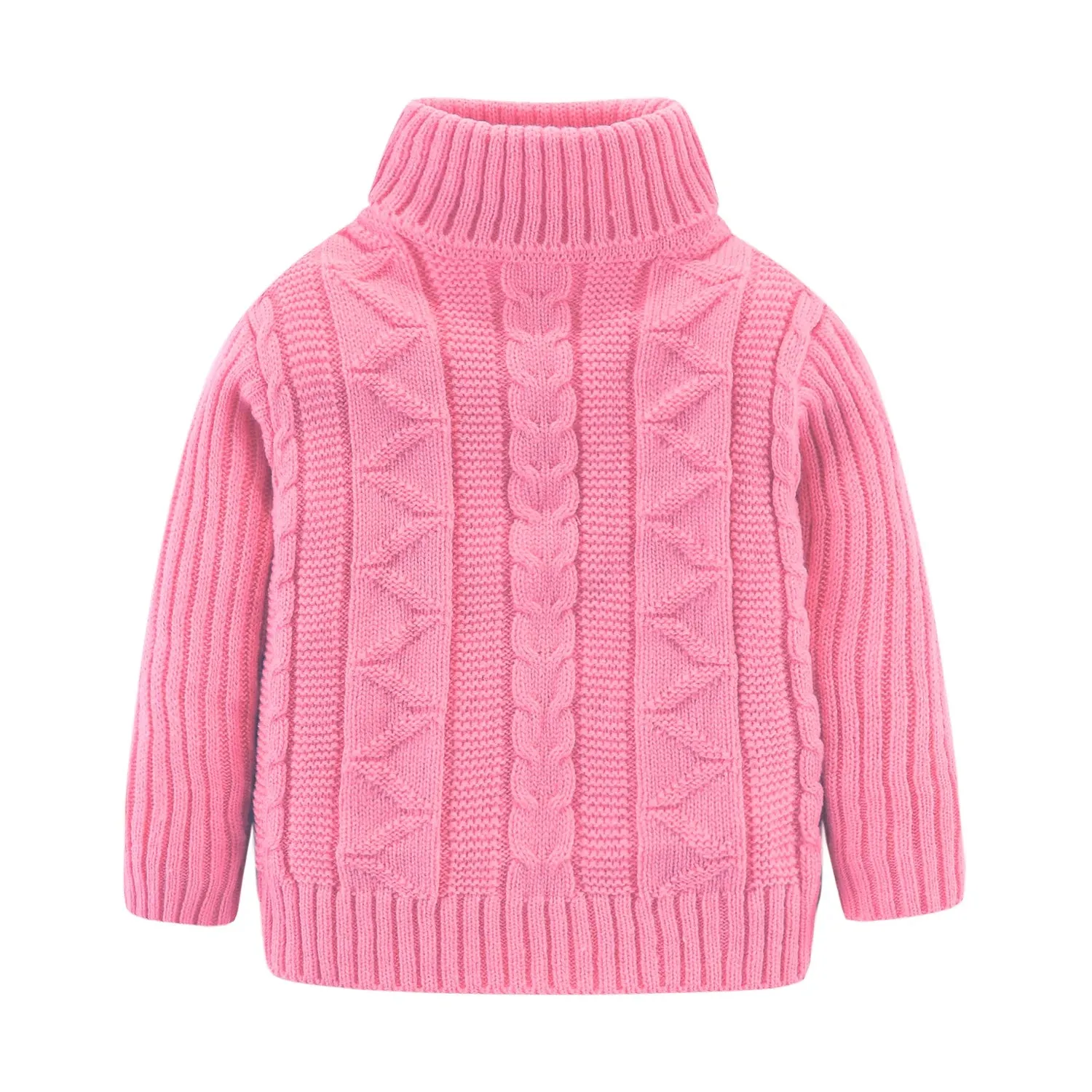 Mudkingdom Girls Boys Sweater Pullover Solid Color Autumn Winter Turtleneck Knitted Sweater for Kids Clothes Long Sleeve