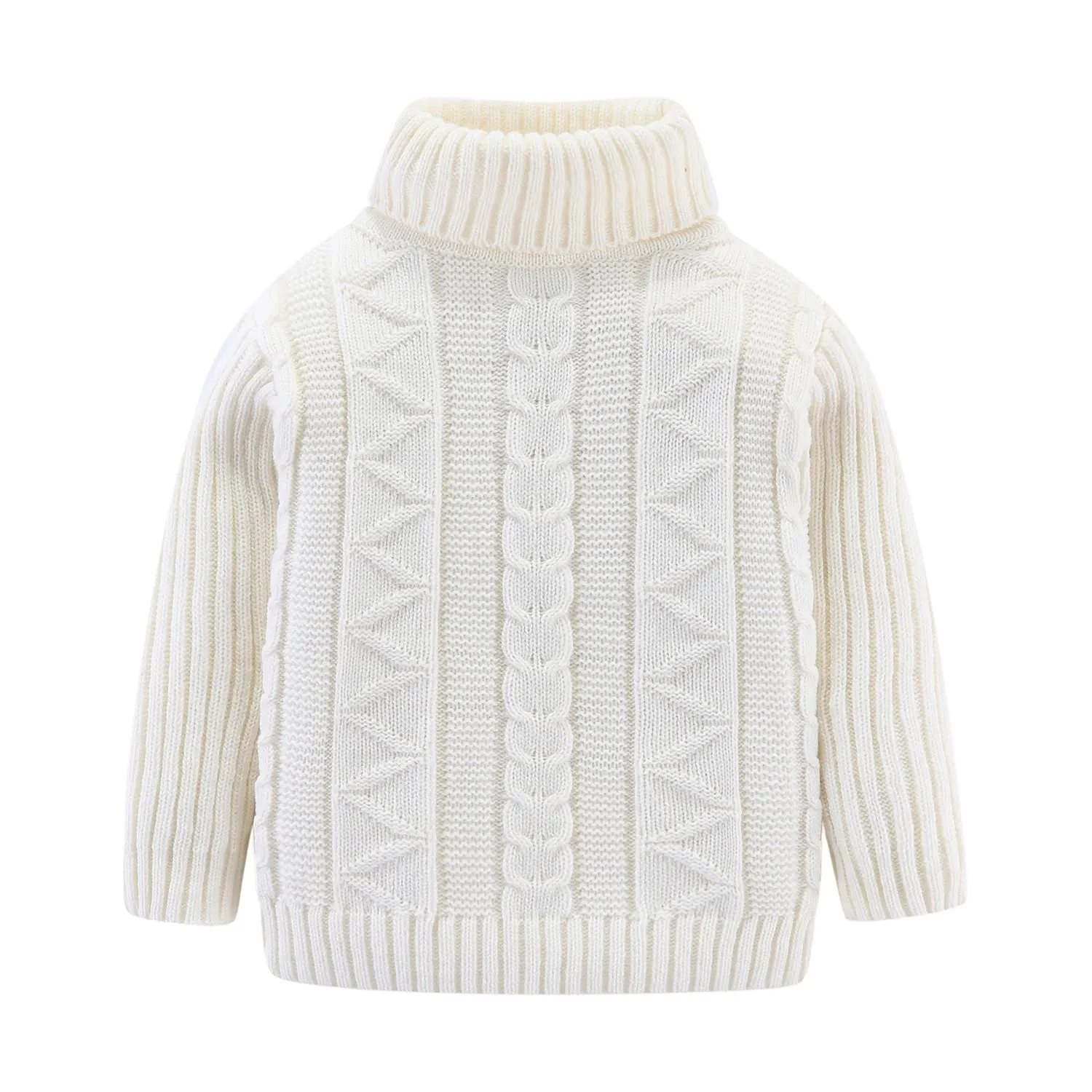 Mudkingdom Girls Boys Sweater Pullover Solid Color Autumn Winter Turtleneck Knitted Sweater for Kids Clothes Long Sleeve