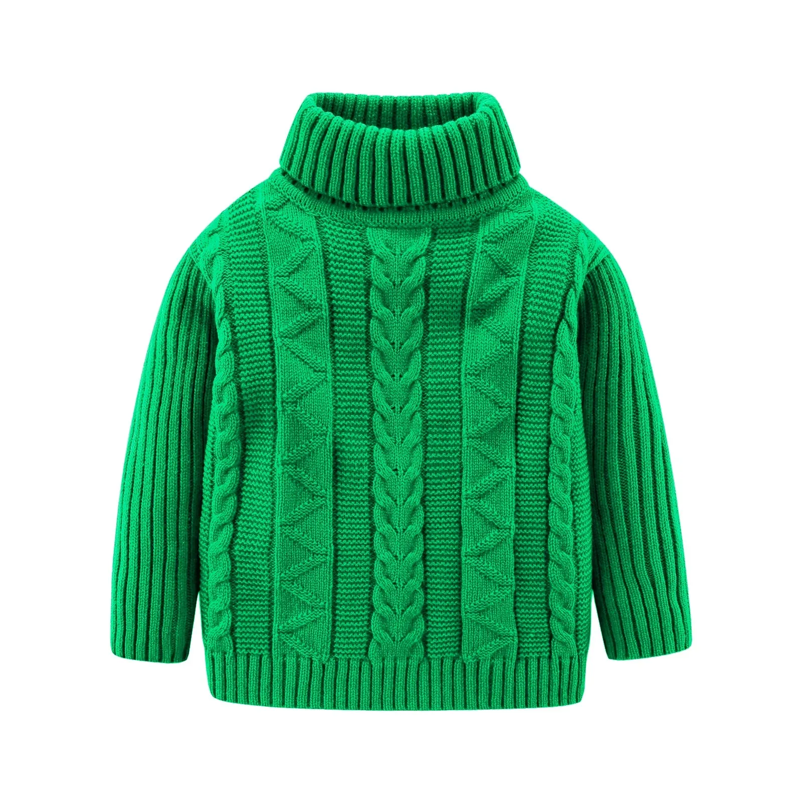 Mudkingdom Girls Boys Sweater Pullover Solid Color Autumn Winter Turtleneck Knitted Sweater for Kids Clothes Long Sleeve