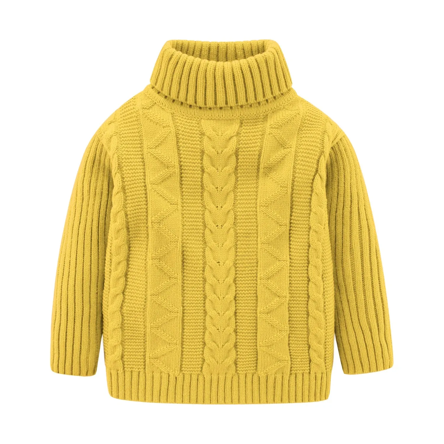 Mudkingdom Girls Boys Sweater Pullover Solid Color Autumn Winter Turtleneck Knitted Sweater for Kids Clothes Long Sleeve