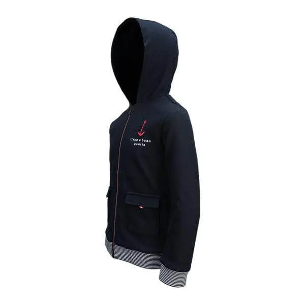 NAVY BLUE ZIP UP HOODIE FOR BOYS