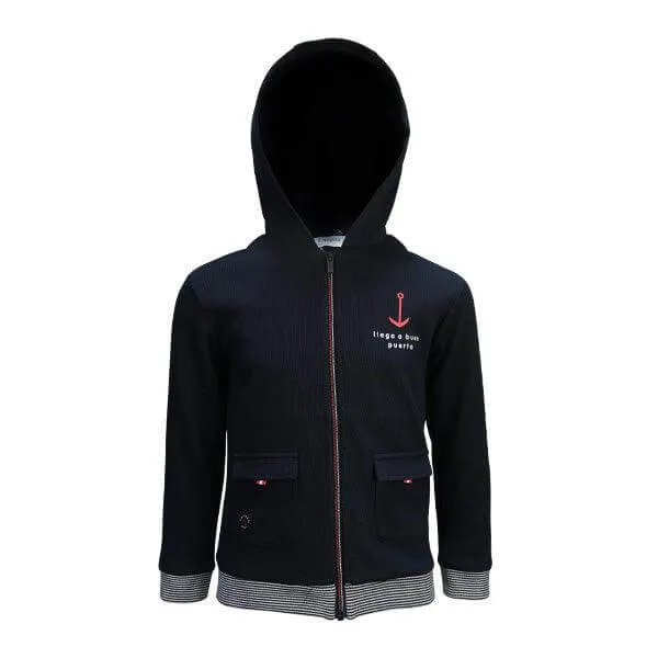 NAVY BLUE ZIP UP HOODIE FOR BOYS