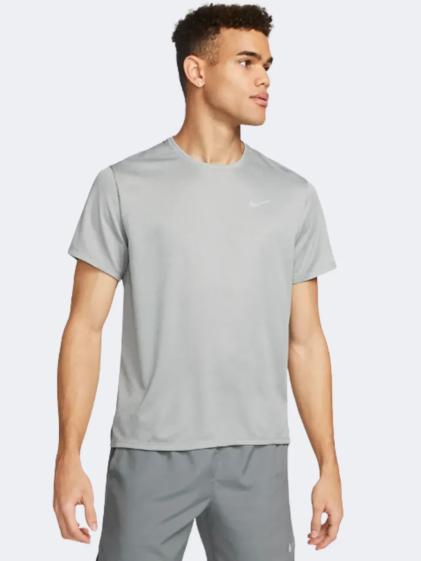 Nike Dri-Fit Uv Miler Men Running T-Shirt Grey