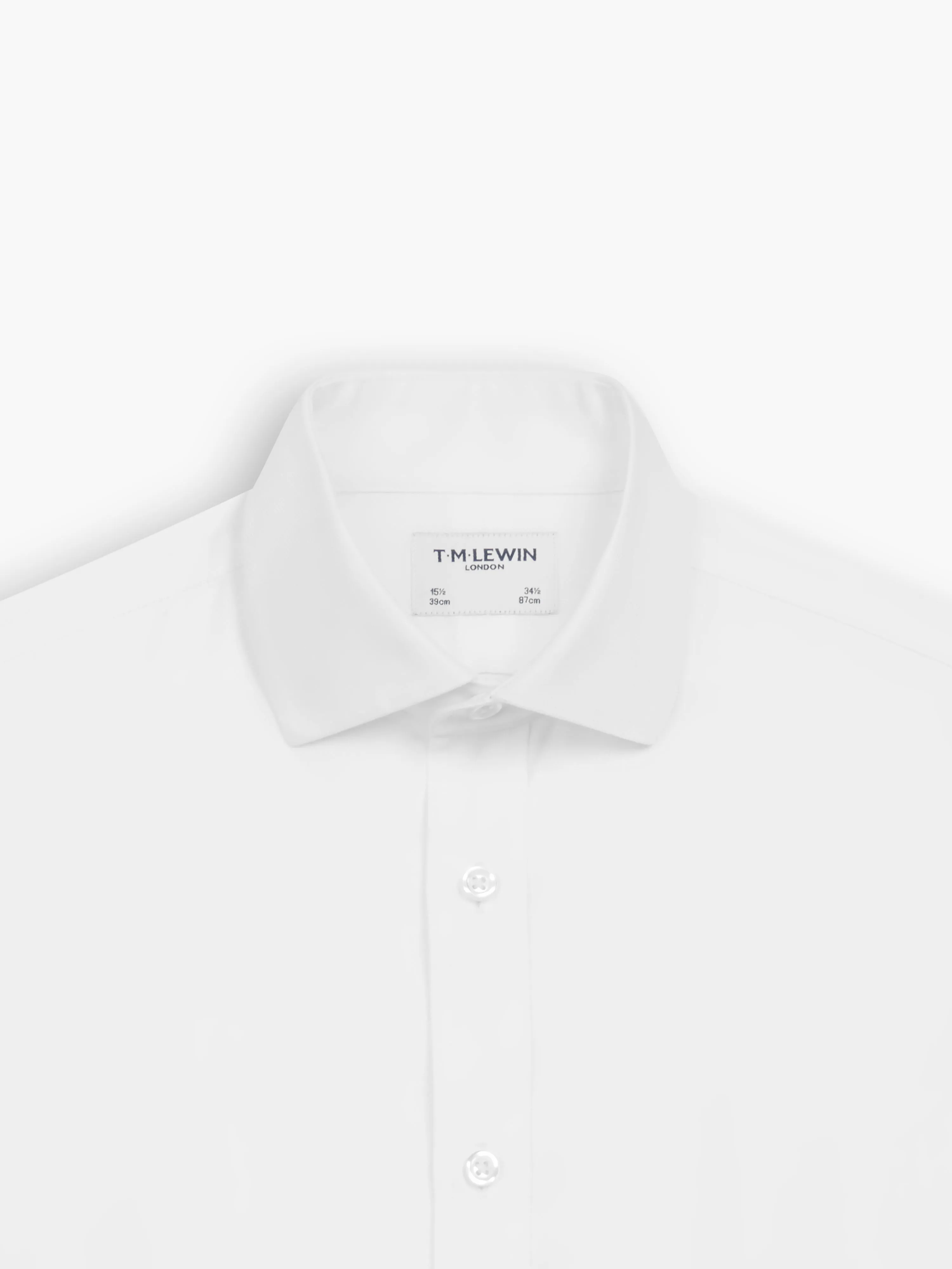 Non-Iron White Oxford Fitted Single Cuff Classic Collar Shirt