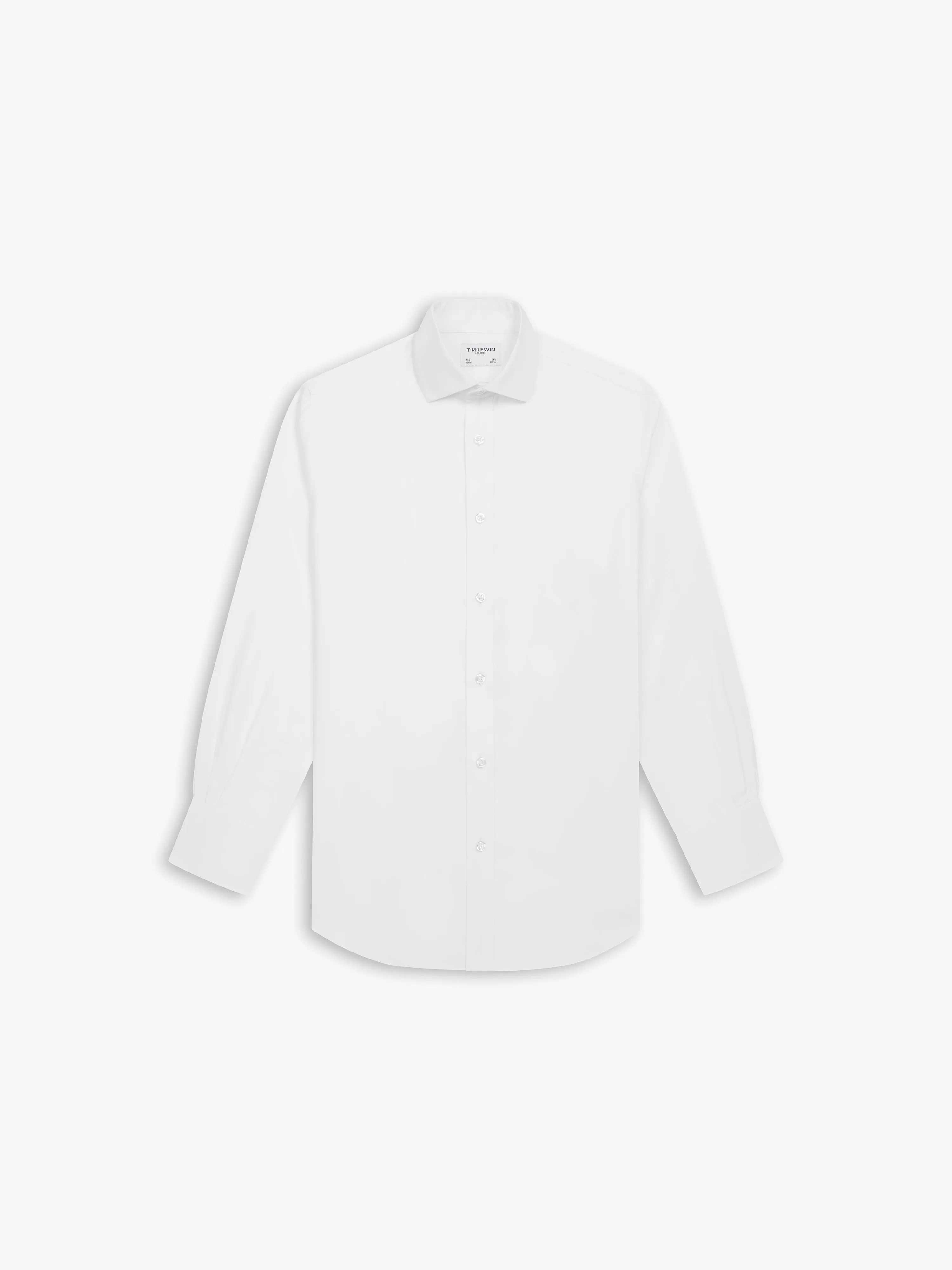 Non-Iron White Oxford Fitted Single Cuff Classic Collar Shirt