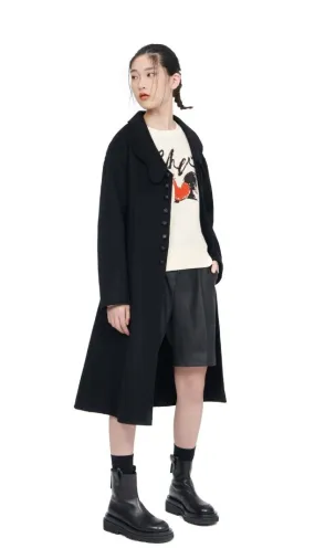 Notched Lapel Collar Coat