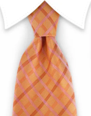 Orange Plaid Necktie