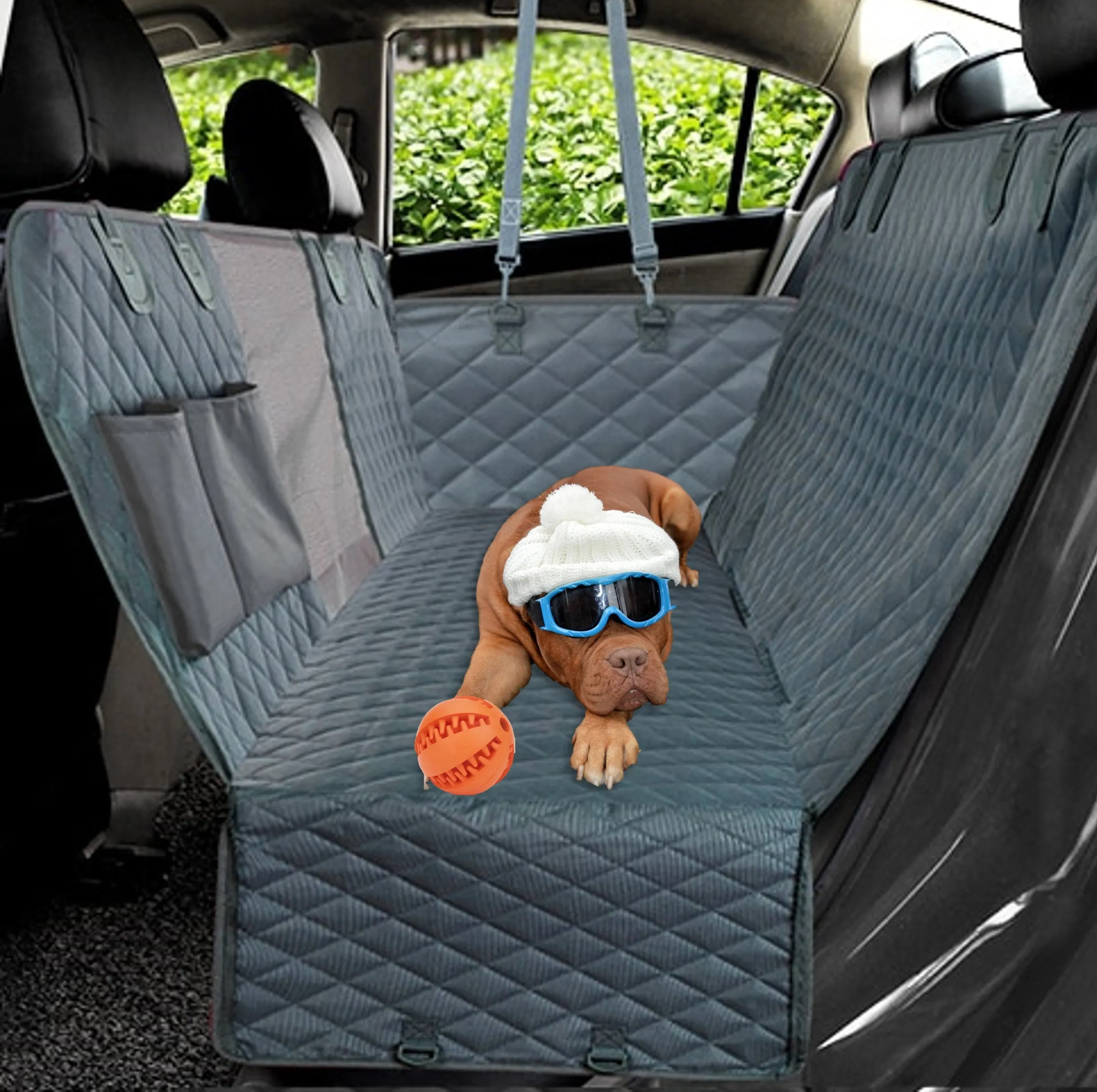 Pawlentine Dog Car Back Seat Cover. Luxury Car, Truck, SUV Hammock Pet Seat Cover. WickedYo.