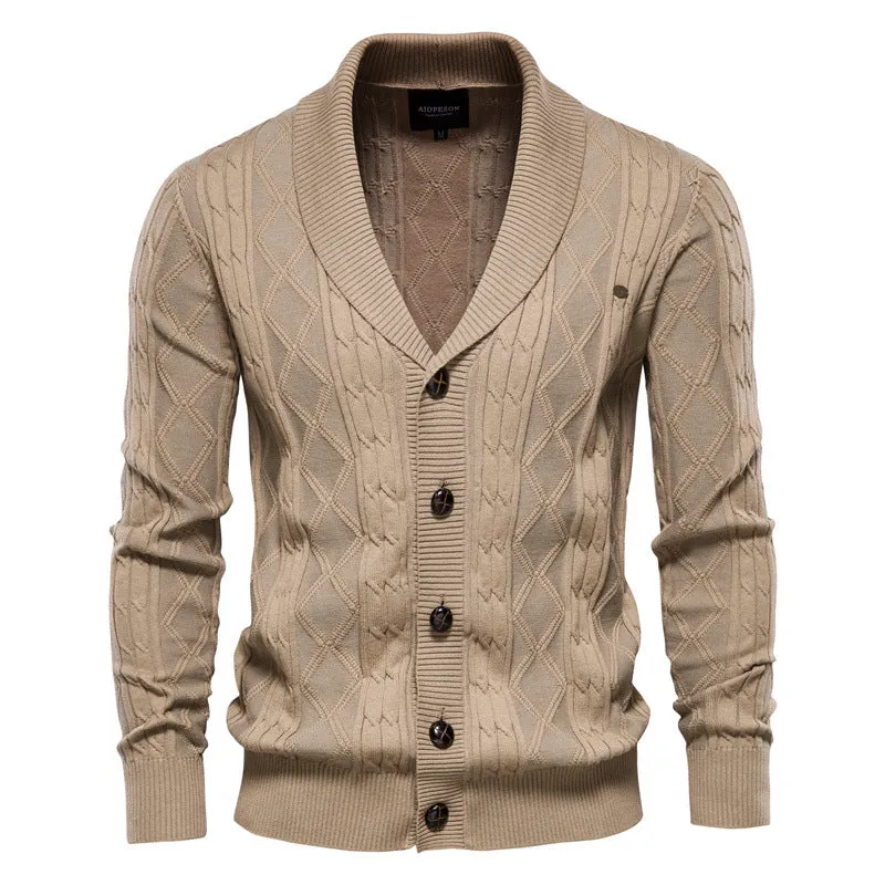 Plus Size Men’s Jumper Premium Quality Warm Sweater V Neck Fashionable Cardigan Jacket |Y168