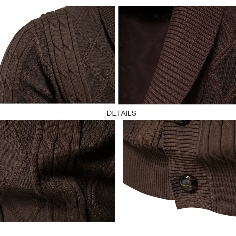 Plus Size Men’s Jumper Premium Quality Warm Sweater V Neck Fashionable Cardigan Jacket |Y168