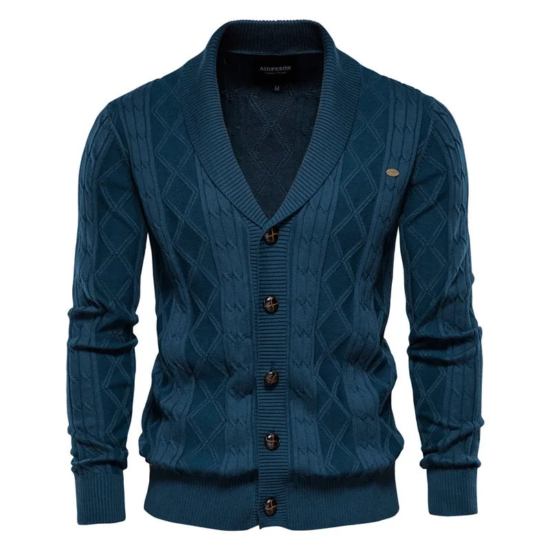 Plus Size Men’s Jumper Premium Quality Warm Sweater V Neck Fashionable Cardigan Jacket |Y168