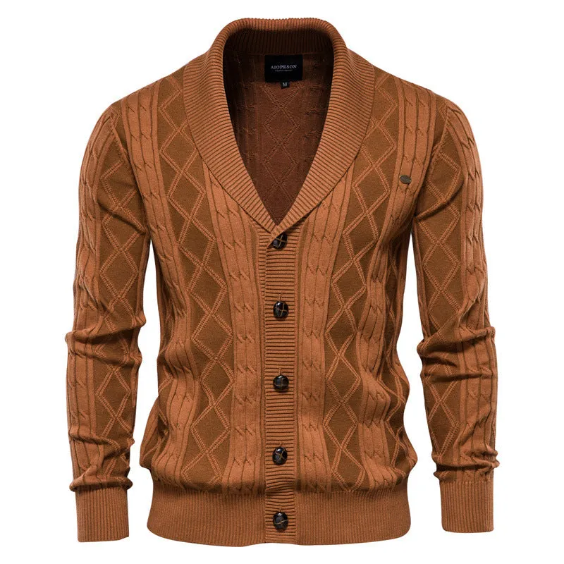 Plus Size Men’s Jumper Premium Quality Warm Sweater V Neck Fashionable Cardigan Jacket |Y168