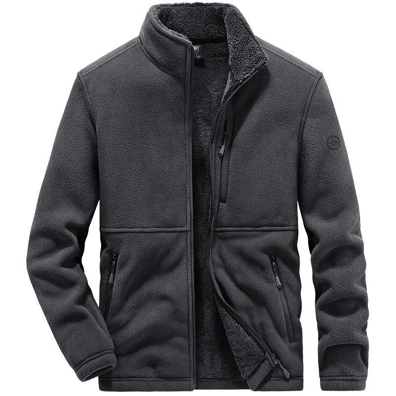 Polar Fleece Sports Jacket Men's Autumn And Winter Outdoor Plus Fluff Thickened Casual Top Clothes Fleece Sweater Plus Size Jacket