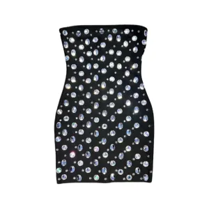 Pre Order:  Bodycon Strapless Beading Crystal Backless Mini Bandage Dress