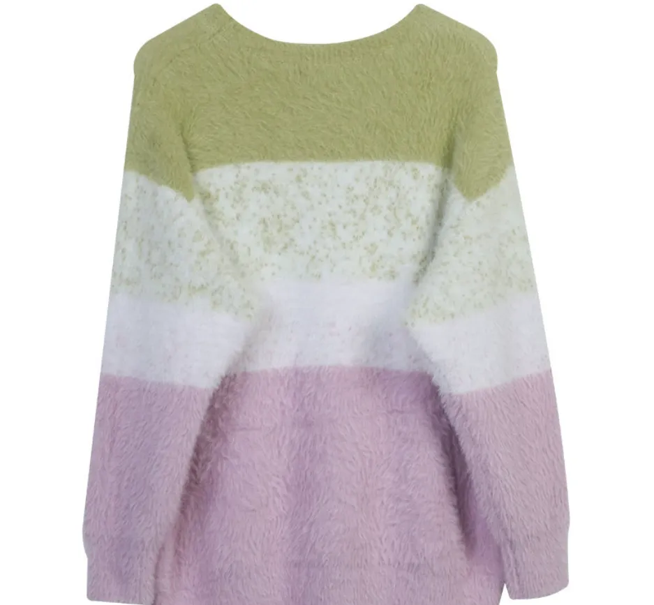 Pre Order:  Casual Gradient Mohair Knitted Sweater