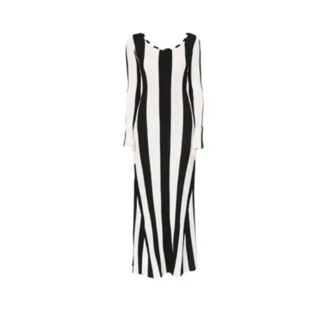 Pre Order:  Elegant Striped Knitted Maxi Dress