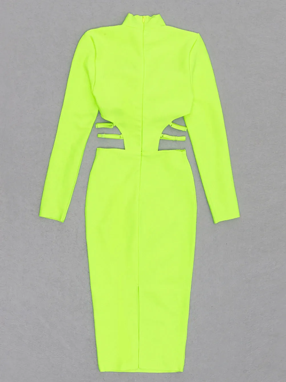 Pre Order:  Green Hollow-Out Slim-Fit Midi Dress