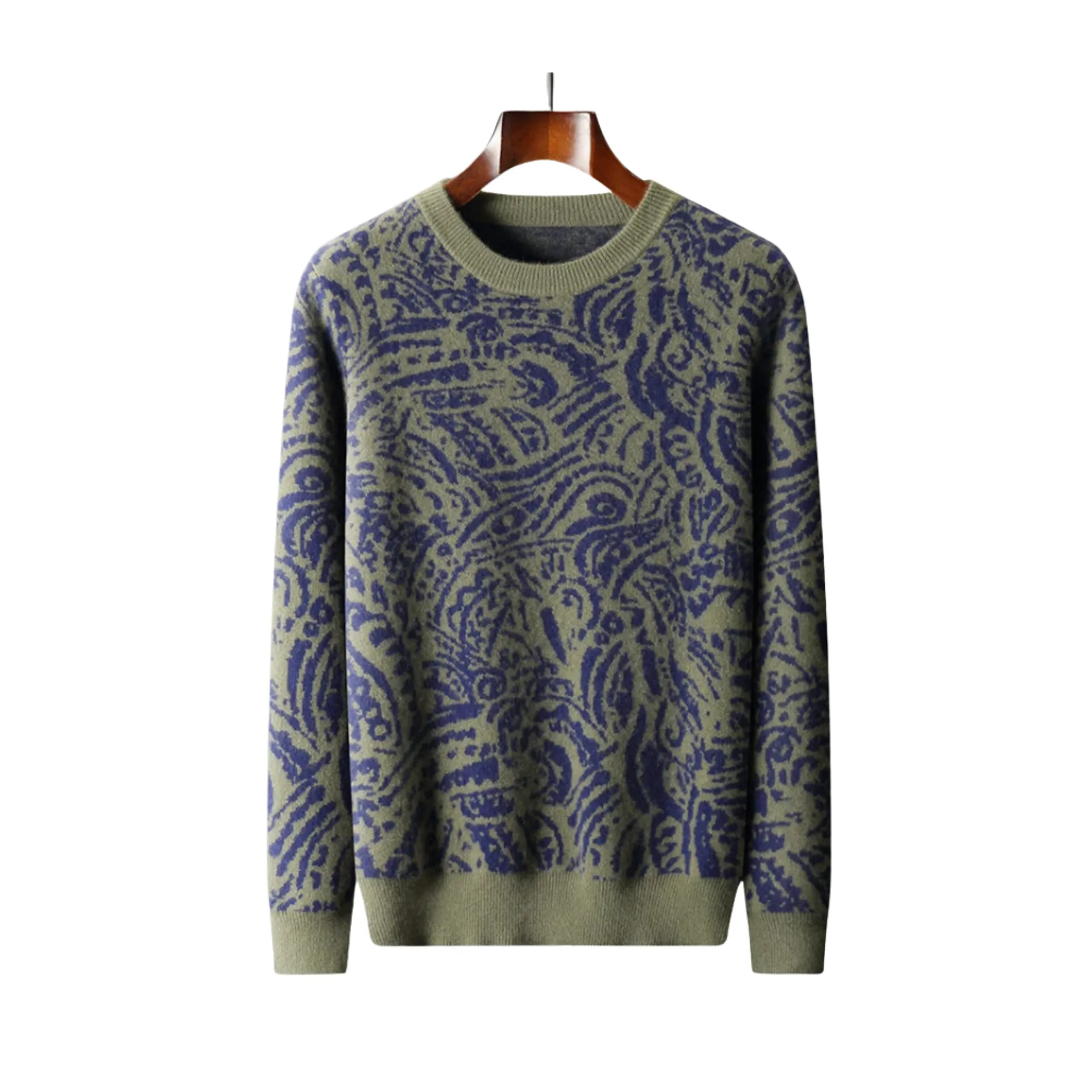 Pre Order:  Knit Jacquard Pure Woolen Sweater