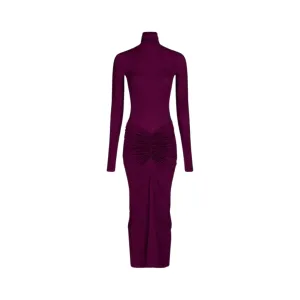 Pre Order:  Pleated Turtleneck Long Sleeve Bodycon Dress