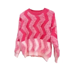 Pre Order:  Wavy Striped Soft Loose Knitted Sweater