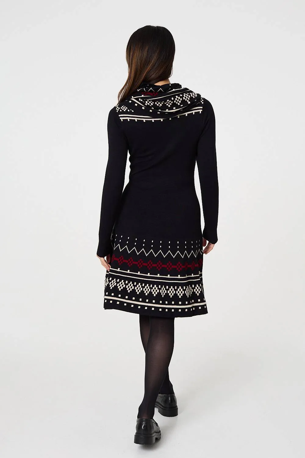 Printed Removable Roll Neck Jumper Dress