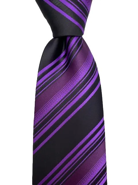 Purple and Black Striped Tie