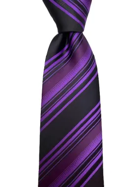 Purple and Black Striped Tie