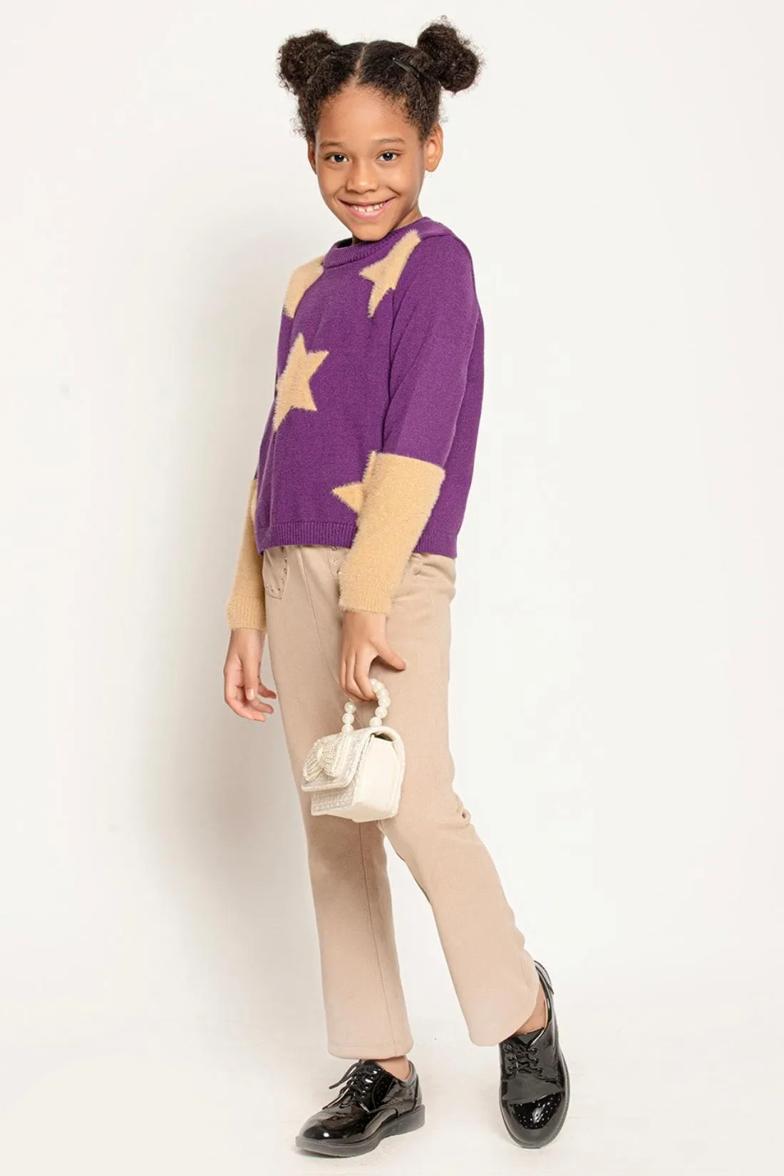 Purple Star Print Sweater