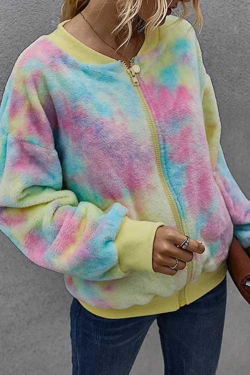 Ready For Fall Tie-Dye Fluffy Jacket - 4 Colors