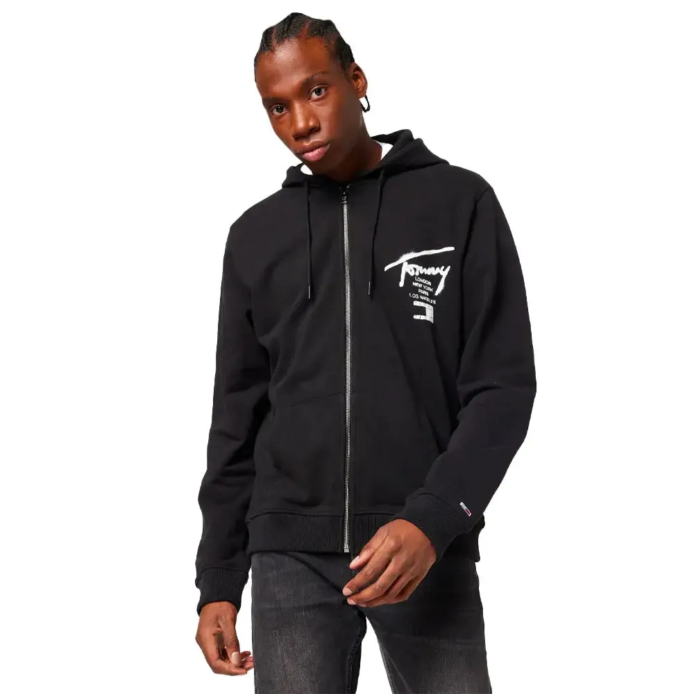 Regular Fit Spray Print Zip Hoodie