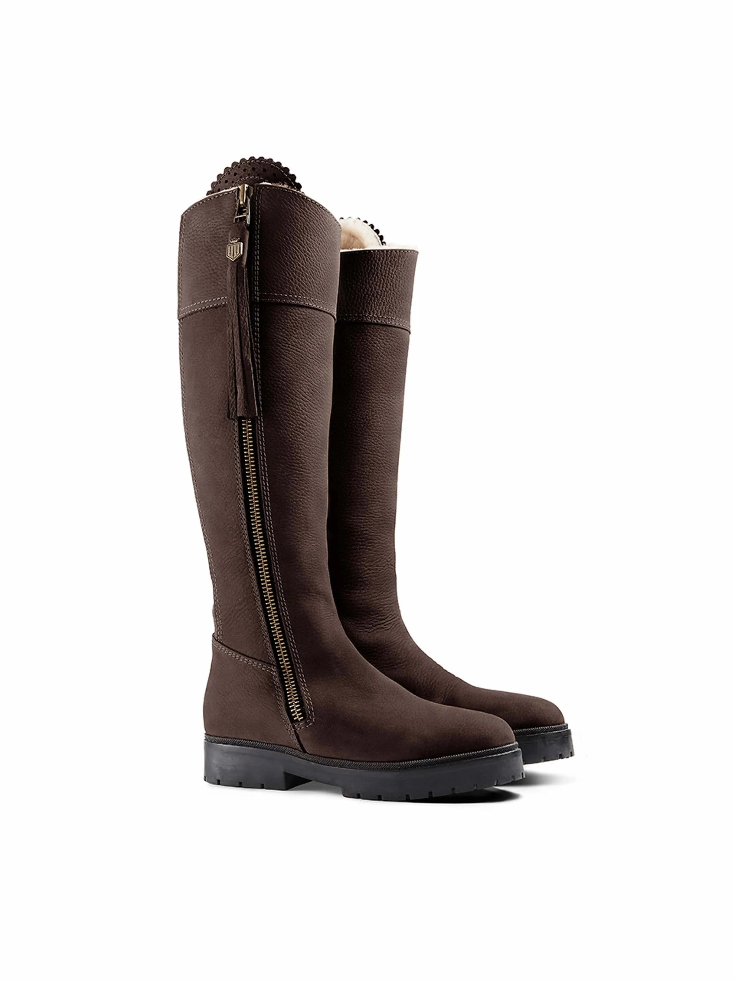 Shearling Lined Regina (Sporting Fit) - Chocolate Nubuck