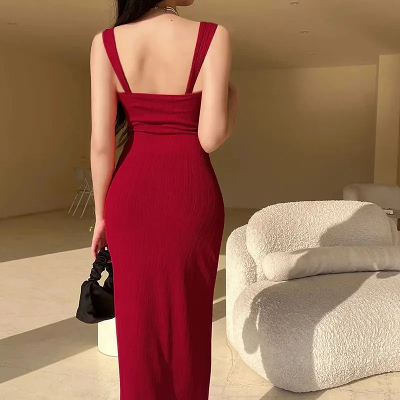 Spaghetti Strap Backless Summer Bodycon Dress