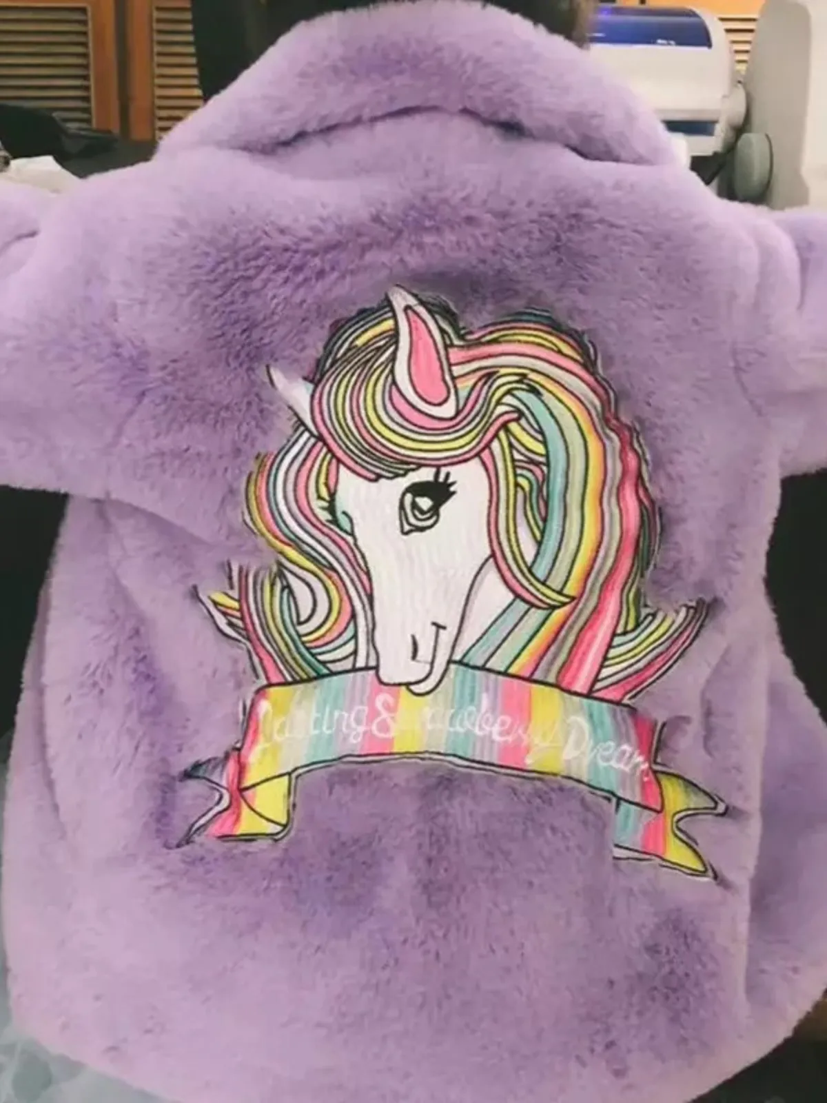 Sprinkle Magic Faux Fur Unicorn Winter Coat