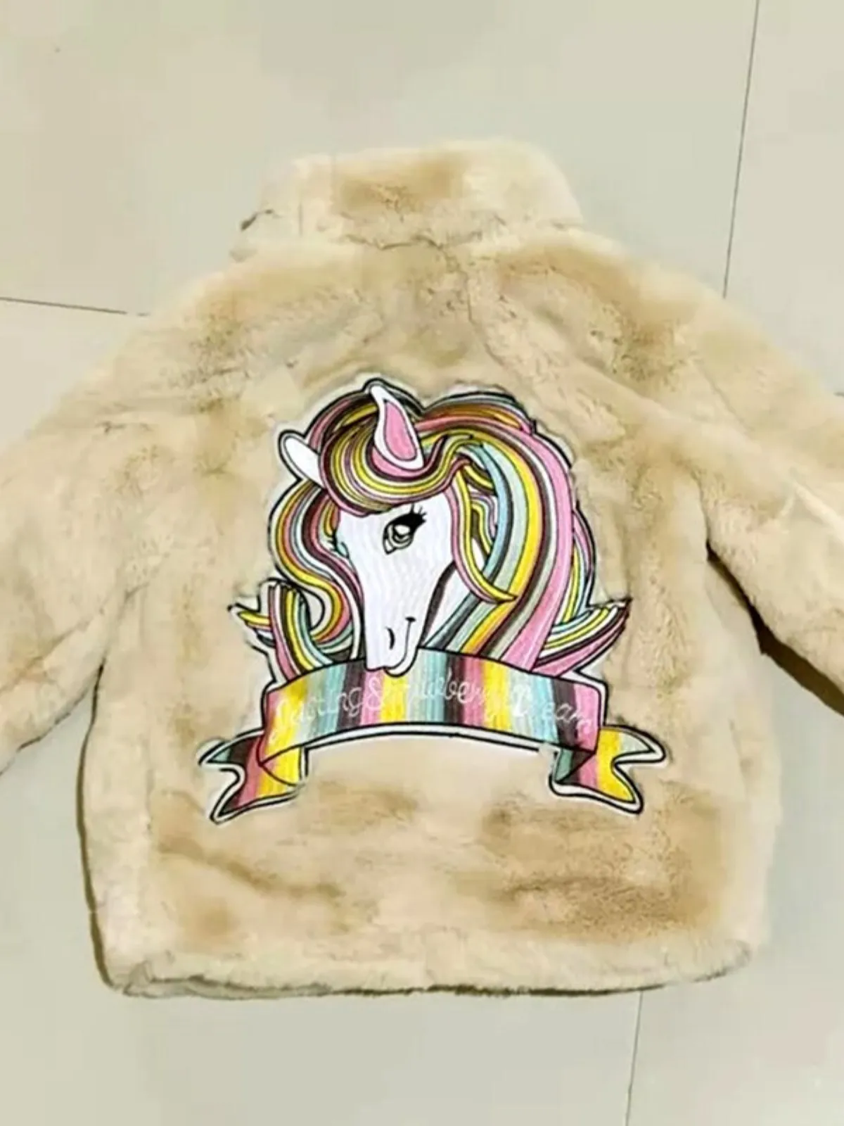 Sprinkle Magic Faux Fur Unicorn Winter Coat