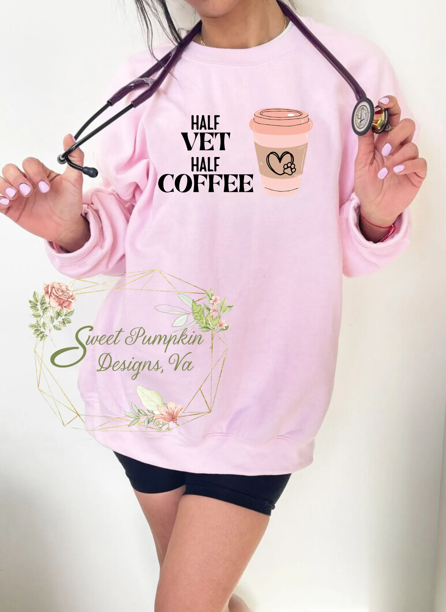 Stay Comfy in Our Vet Coffee Crewneck Sweatshirt for Women